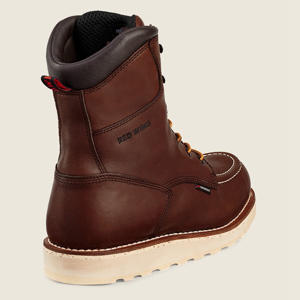 Bottes de Sécurité Red Wing - Traction Tred - 8-Inch Waterproof Toe - Marron Foncé - Homme 360AJFPOK